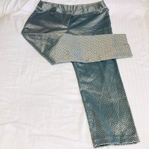 Printed metallic pants